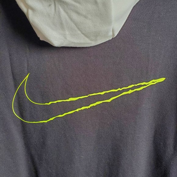 Men's Nike training Villians full Zip Dri-Fit Hoodie. Medium. Black/white/volt. - Picture 5 of 8